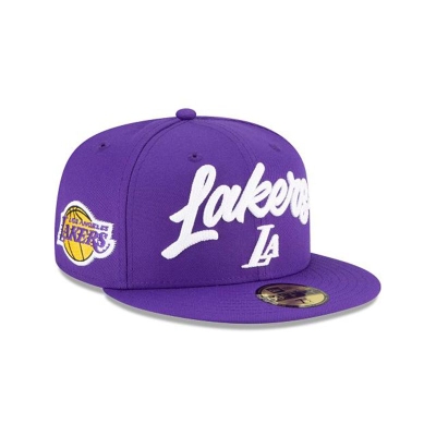 Purple Los Angeles Lakers Hat - New Era NBA NBA Draft Alternate 59FIFTY Fitted Caps USA3941526